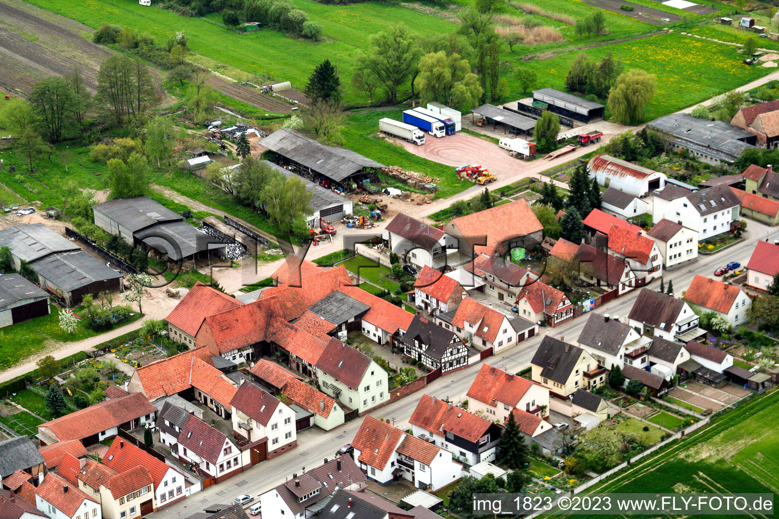 Kandel Saarstr im Bundesland Rheinland-Pfalz, Deutschland aus der Luft betrachtet