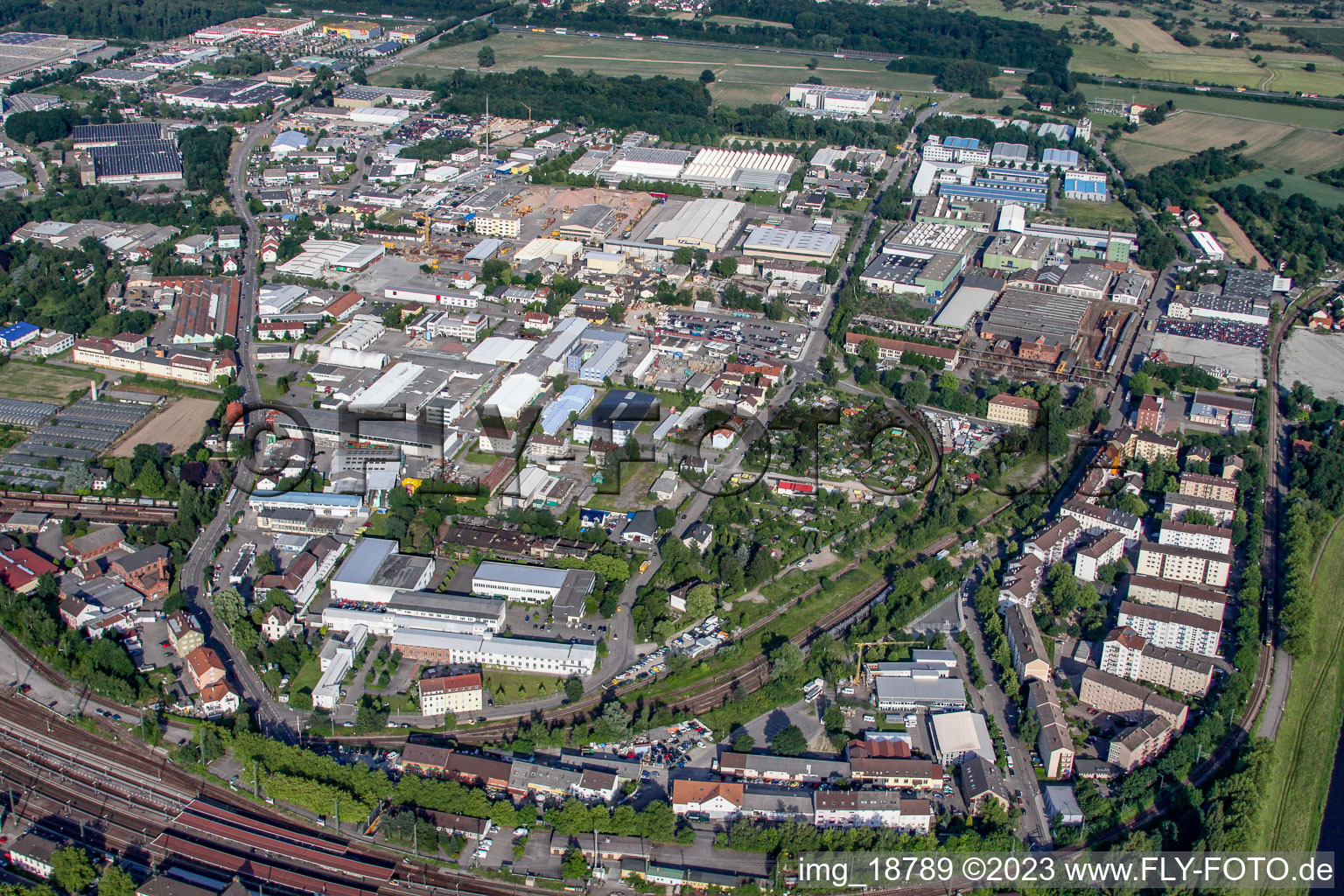 Industriegebiet Lochfeldstr in Rastatt im Bundesland Baden-Württemberg, Deutschland