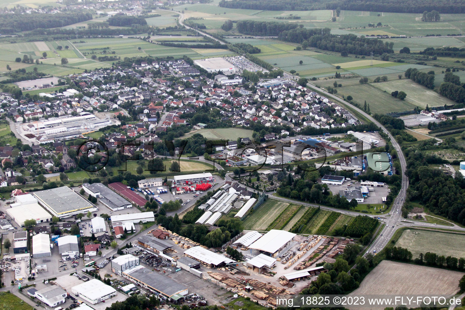 Industrie- und Gewerbegebiet West in Bühl im Ortsteil Vimbuch im Bundesland Baden-Württemberg, Deutschland