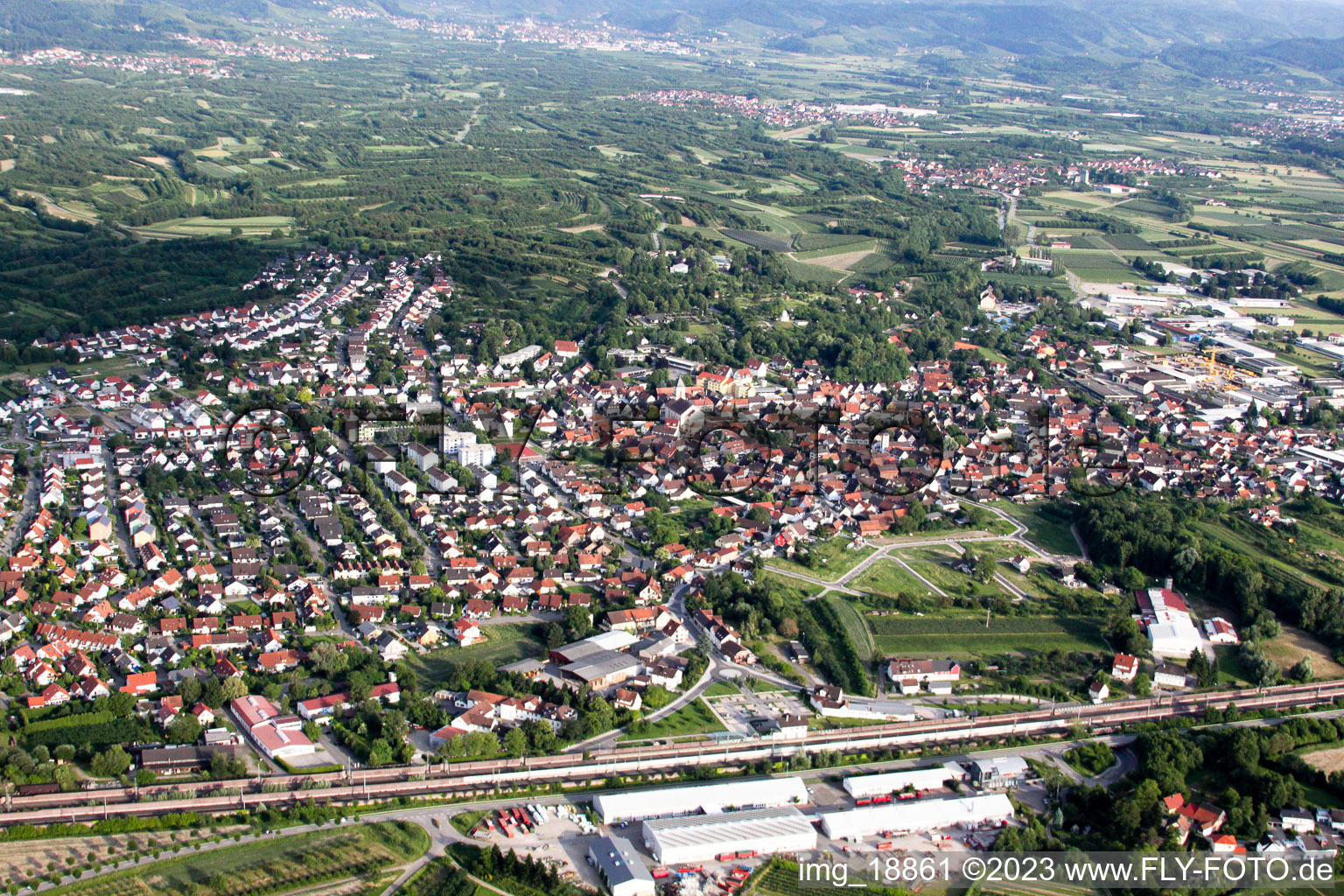 Renchen im Bundesland Baden-Württemberg, Deutschland von oben gesehen