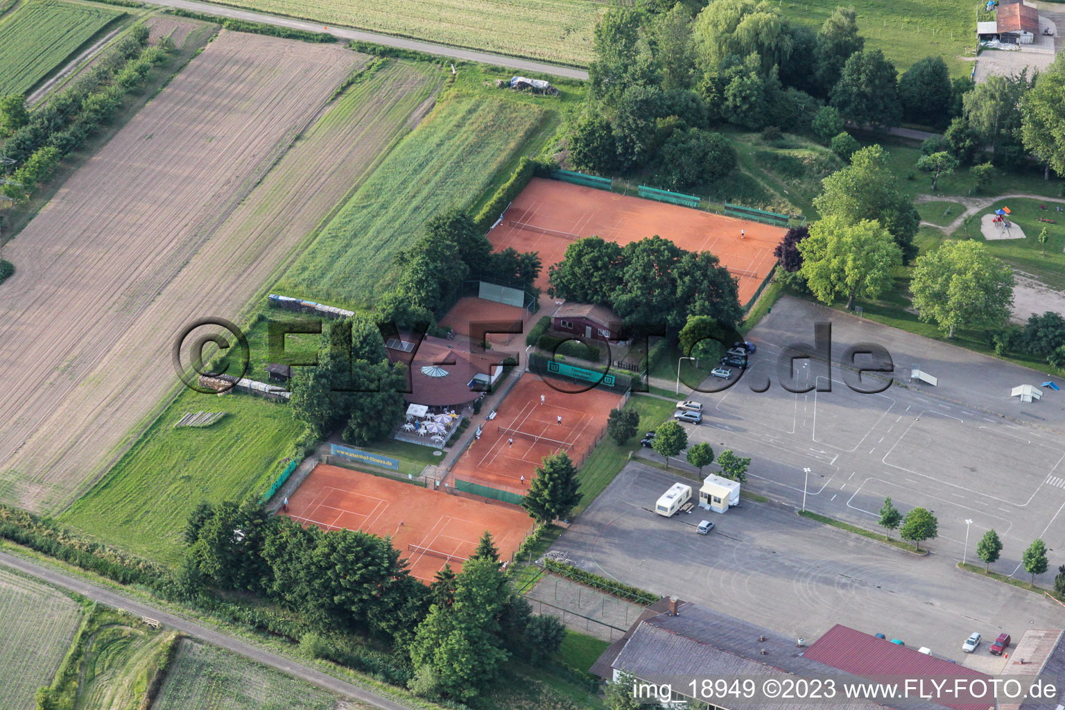 Luftbild von Urloffen, Tennis in Appenweier im Bundesland Baden-Württemberg, Deutschland