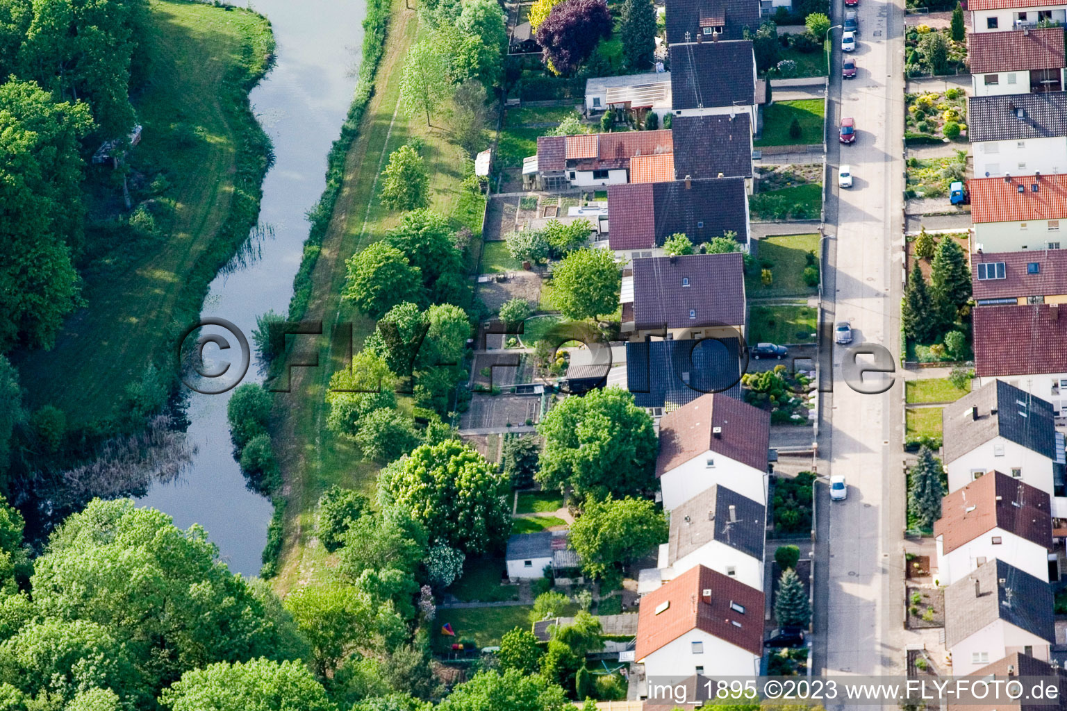 Kandel Elsässerstr im Bundesland Rheinland-Pfalz, Deutschland von oben gesehen