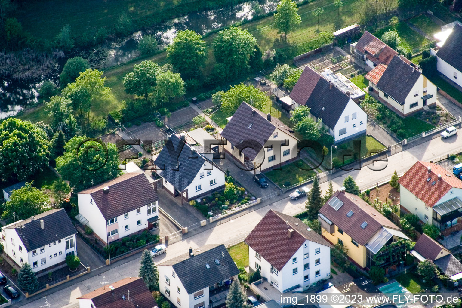 Kandel Elsässerstr im Bundesland Rheinland-Pfalz, Deutschland aus der Luft betrachtet