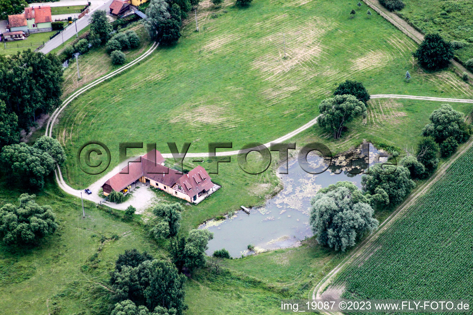 Luftbild von Leutenheim (Elsass) im Bundesland Bas-Rhin, Frankreich