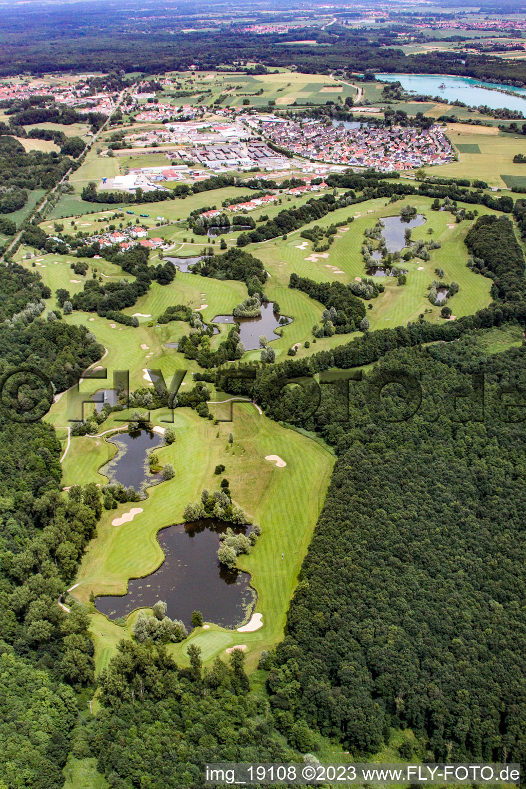 Luftaufnahme von Soufflenheim (Elsass), Golfplatz im Bundesland Bas-Rhin, Frankreich