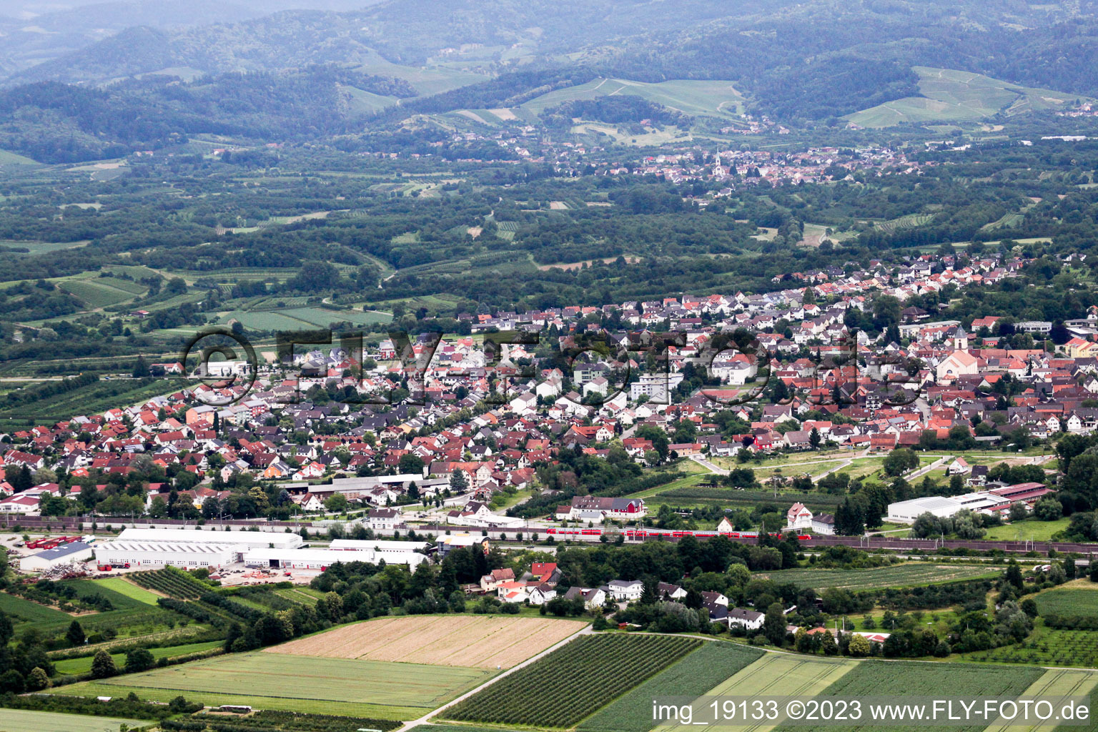 Renchen im Bundesland Baden-Württemberg, Deutschland aus der Vogelperspektive