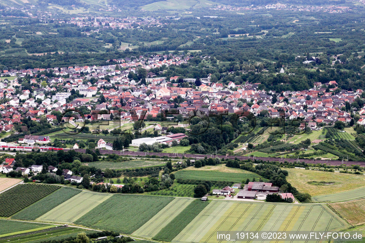 Renchen im Bundesland Baden-Württemberg, Deutschland aus der Luft betrachtet