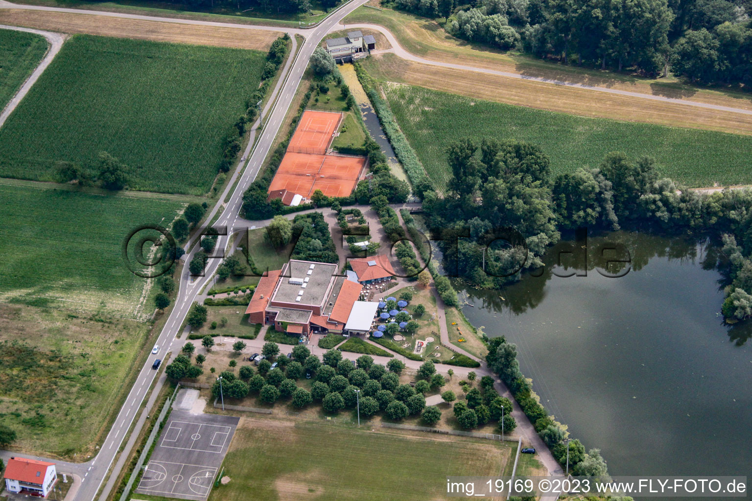 Leimersheim im Bundesland Rheinland-Pfalz, Deutschland von einer Drohne aus