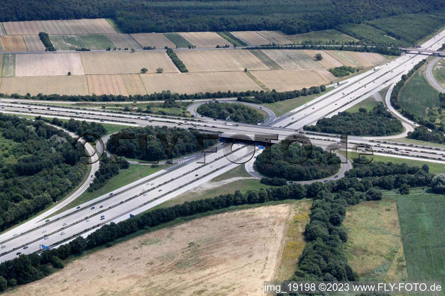 Luftbild von Walldorf, Autobahnkreuz im Bundesland Baden-Württemberg, Deutschland