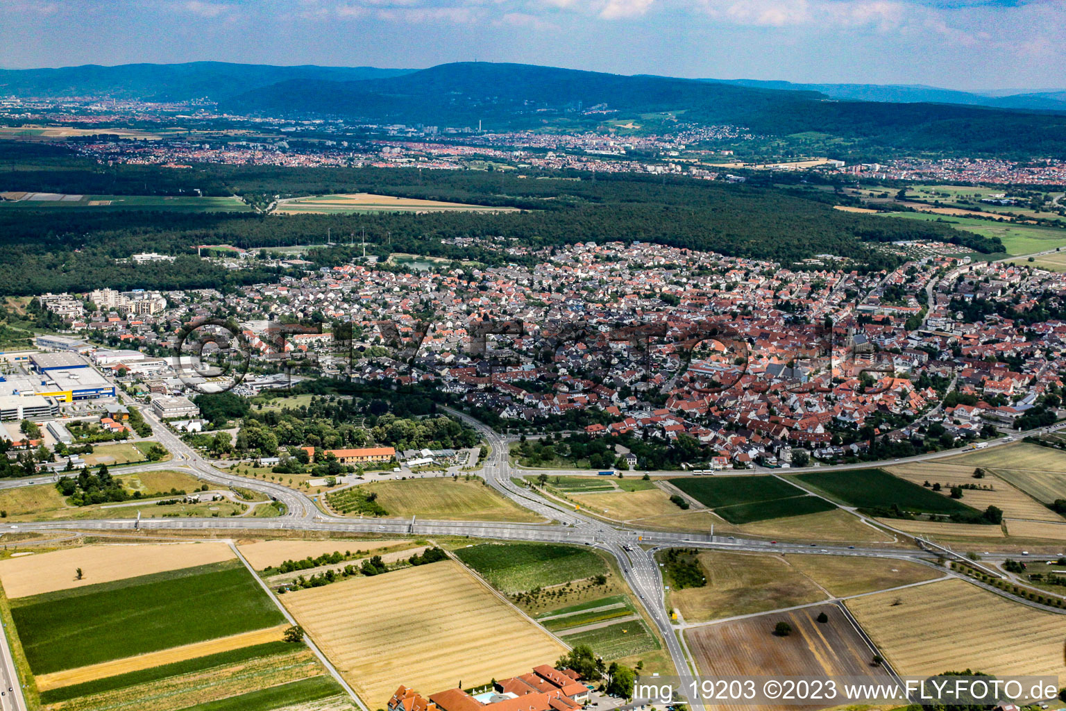 Luftbild von Walldorf, SAP AG im Bundesland Baden-Württemberg, Deutschland