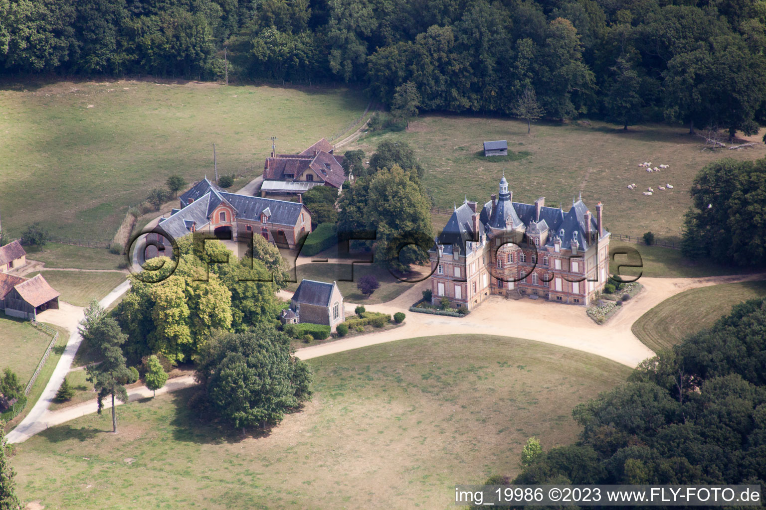 Luftbild von Vibraye im Bundesland Sarthe, Frankreich