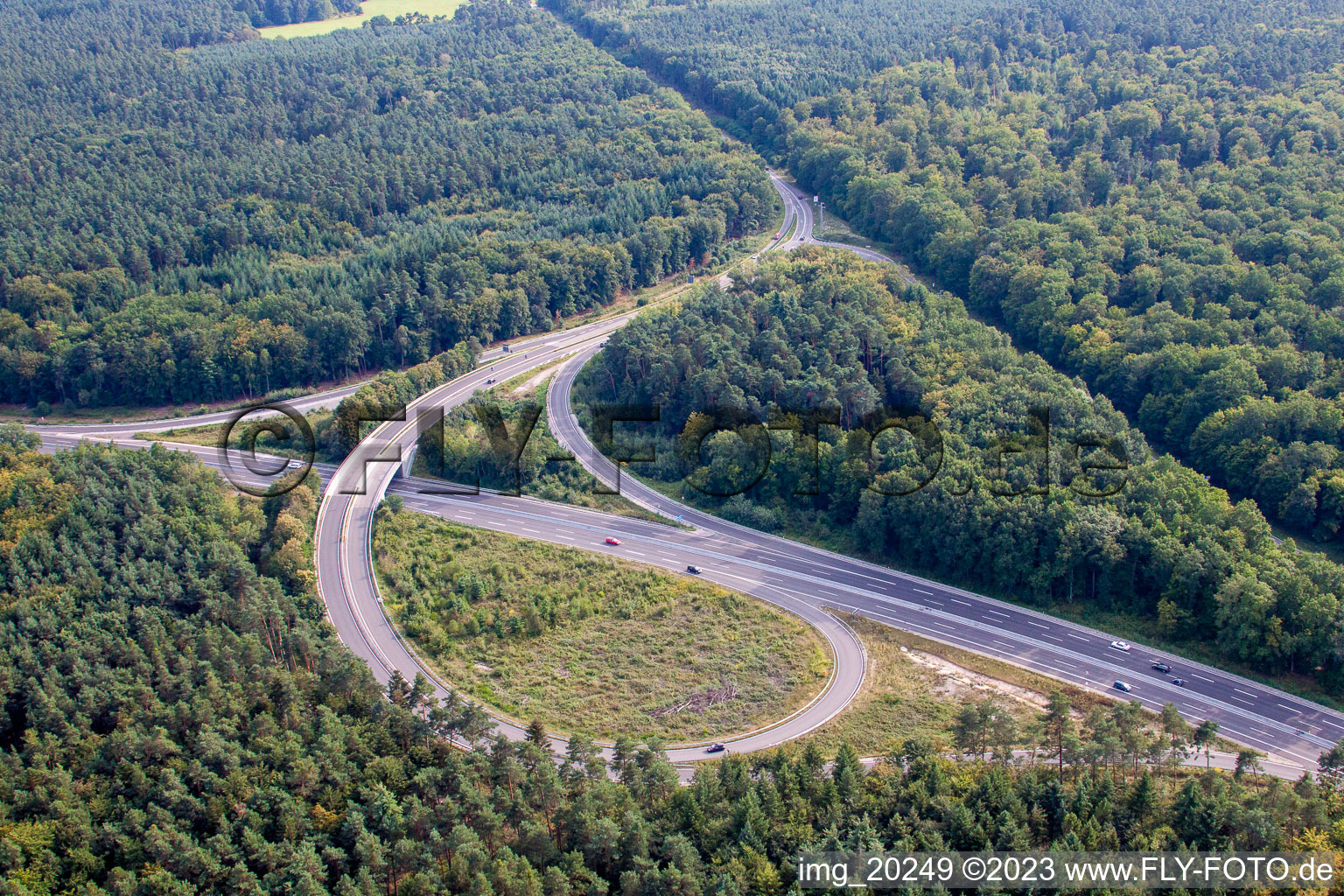 Kandel, Autobahnausfahtt Süd im Bundesland Rheinland-Pfalz, Deutschland