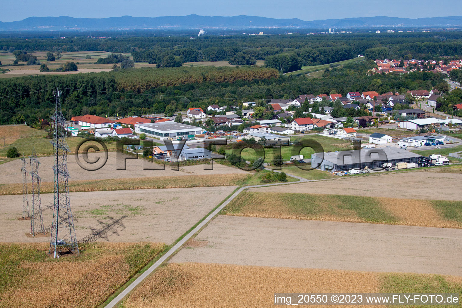 Rußheim im Bundesland Baden-Württemberg, Deutschland von der Drohne aus gesehen
