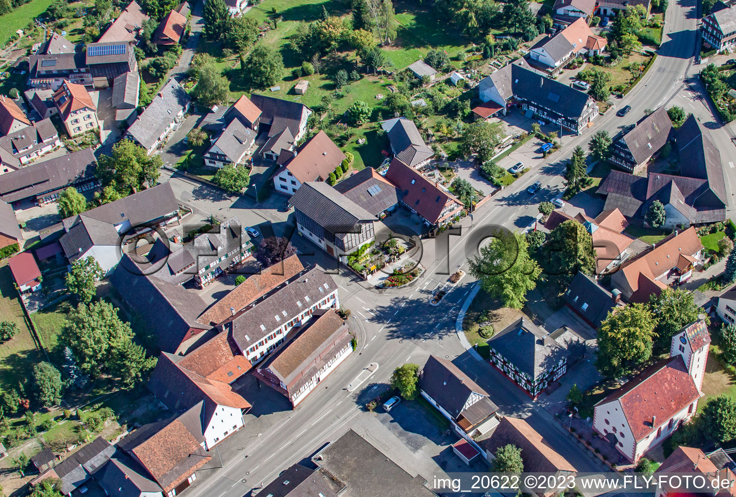 Dorf - Ansicht im Ortsteil Bodersweier in Kehl im Bundesland Baden-Württemberg, Deutschland
