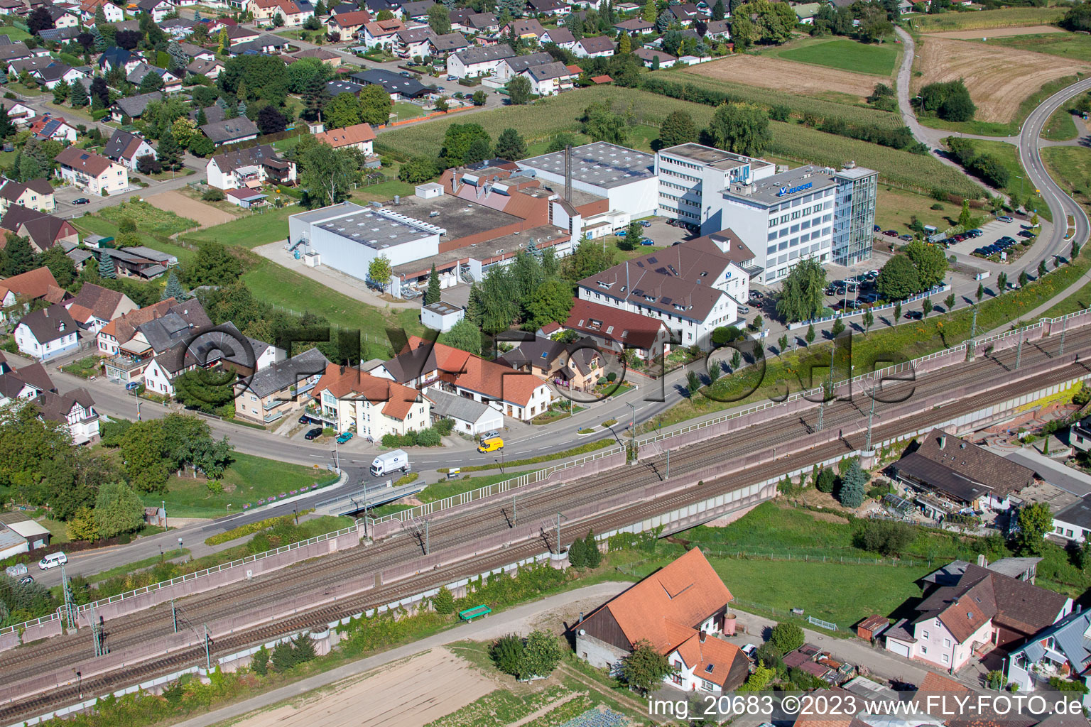 Urloffen, Klocke Pharma GmbH in Appenweier im Bundesland Baden-Württemberg, Deutschland aus der Luft