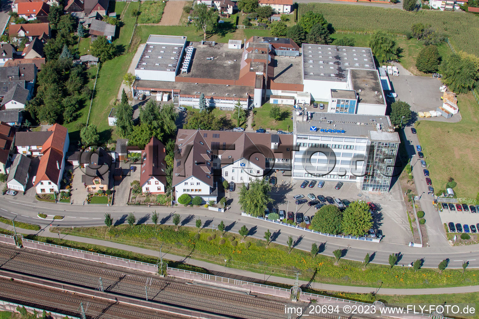 Urloffen, Klocke Pharma GmbH in Appenweier im Bundesland Baden-Württemberg, Deutschland von oben gesehen