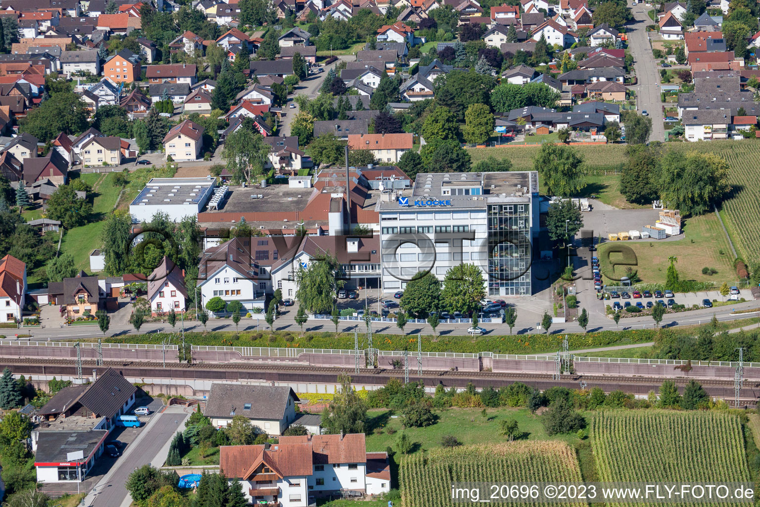 Urloffen, Klocke Pharma GmbH in Appenweier im Bundesland Baden-Württemberg, Deutschland aus der Vogelperspektive