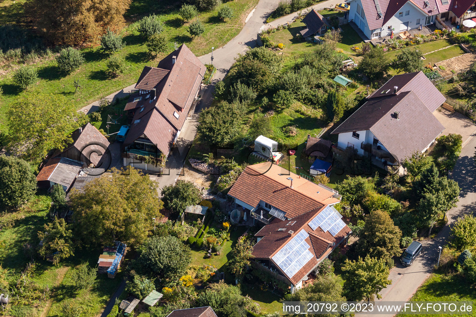 Ortsteil Fessenbach in Offenburg im Bundesland Baden-Württemberg, Deutschland aus der Luft betrachtet