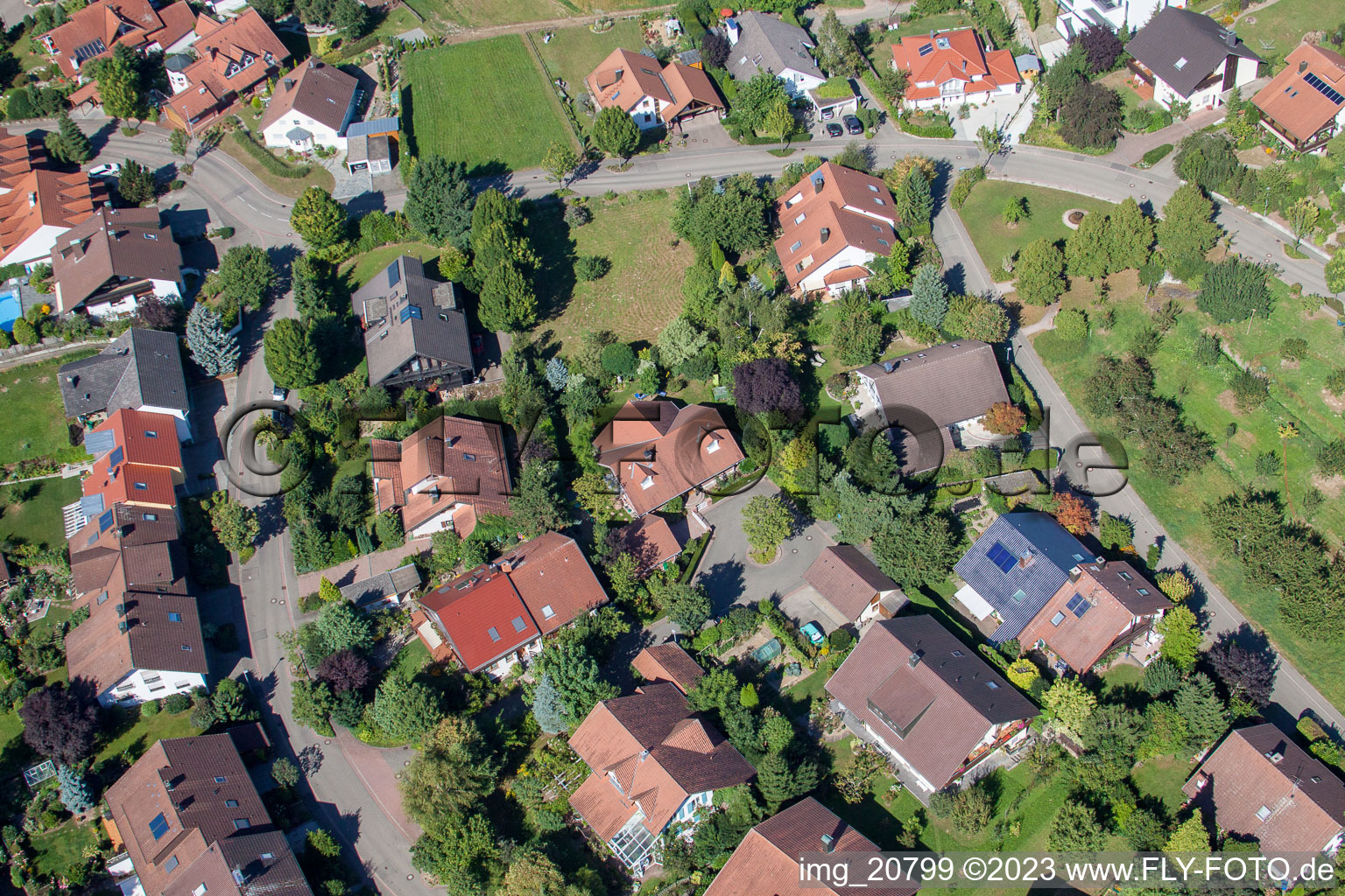 Ortsteil Fessenbach in Offenburg im Bundesland Baden-Württemberg, Deutschland von der Drohne aus gesehen