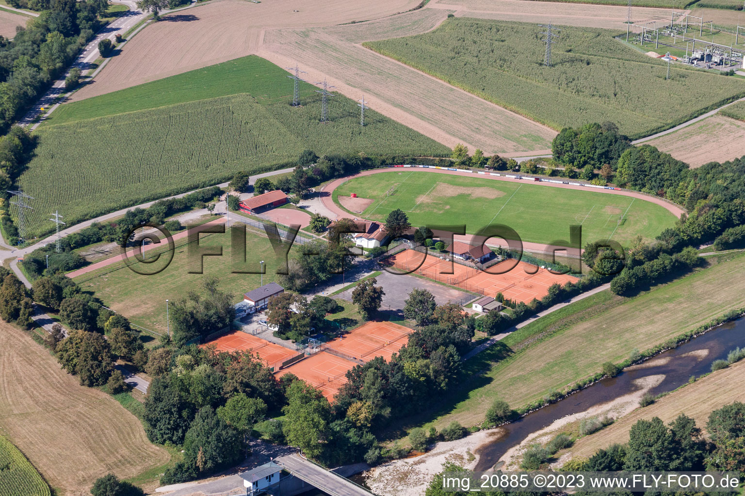 Luftbild von Willstätt, Tennisclub im Bundesland Baden-Württemberg, Deutschland