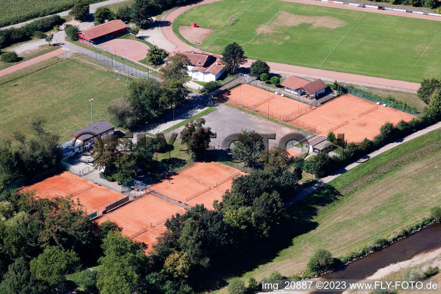 Luftaufnahme von Willstätt, Tennisclub im Bundesland Baden-Württemberg, Deutschland