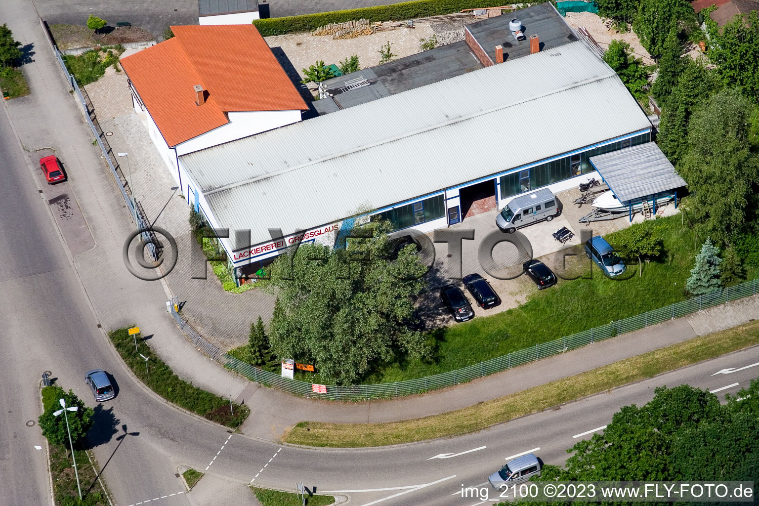 Luftbild von Minderslachen Autolackierei Gross in Kandel im Bundesland Rheinland-Pfalz, Deutschland