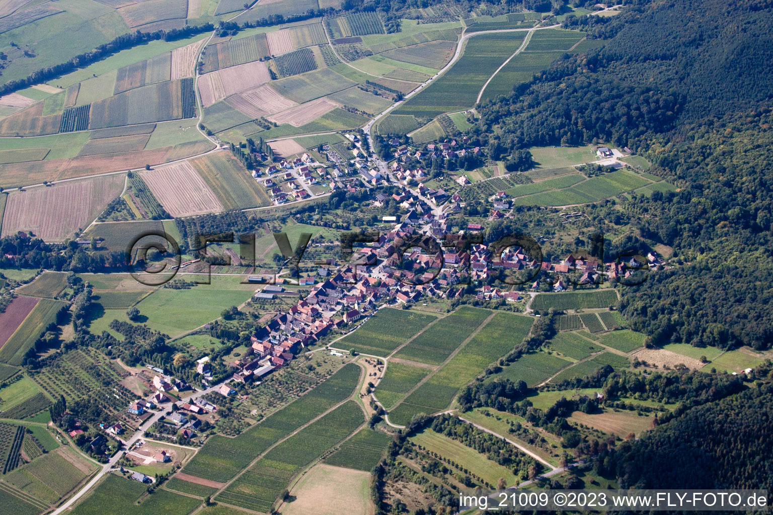 Rott im Bundesland Bas-Rhin, Frankreich aus der Drohnenperspektive