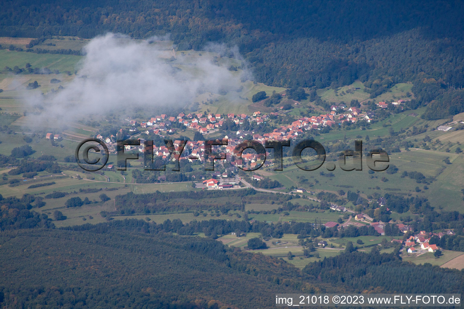 Climbach im Bundesland Bas-Rhin, Frankreich von oben