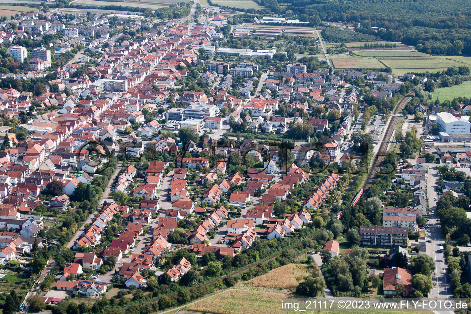 Luftbild von Kandel von Westen im Bundesland Rheinland-Pfalz, Deutschland