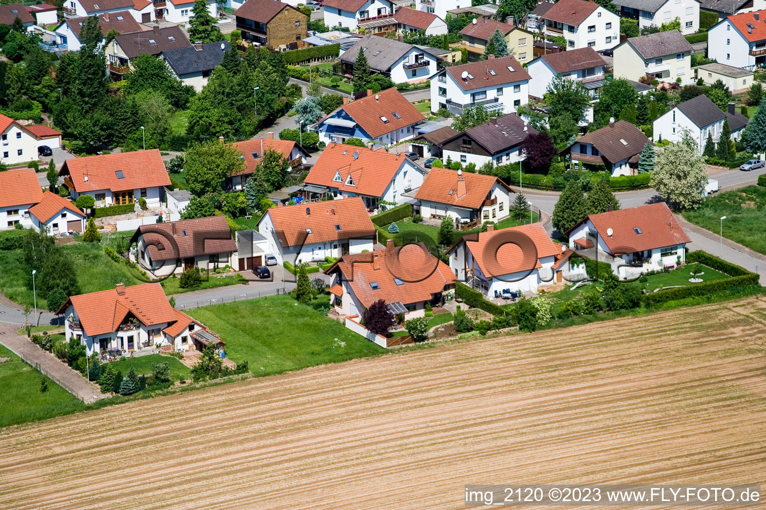 Luftbild von Steinweiler Klingbachstr im Bundesland Rheinland-Pfalz, Deutschland