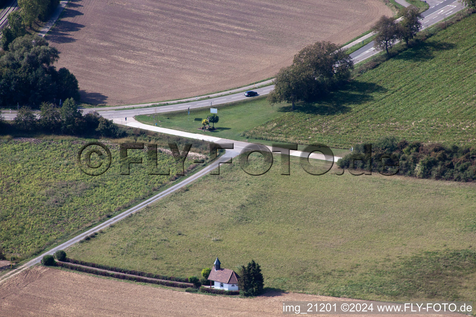 Kirchengebäude der Kapelle in Rülzheim im Bundesland Rheinland-Pfalz, Deutschland