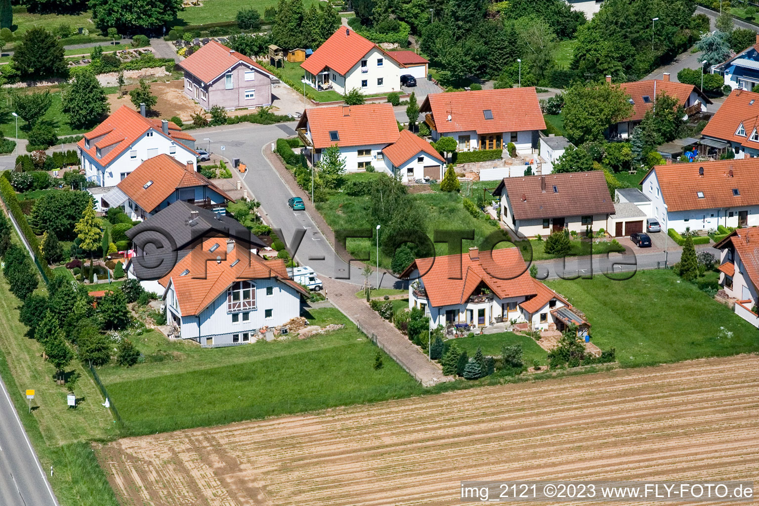 Luftaufnahme von Steinweiler Klingbachstr im Bundesland Rheinland-Pfalz, Deutschland