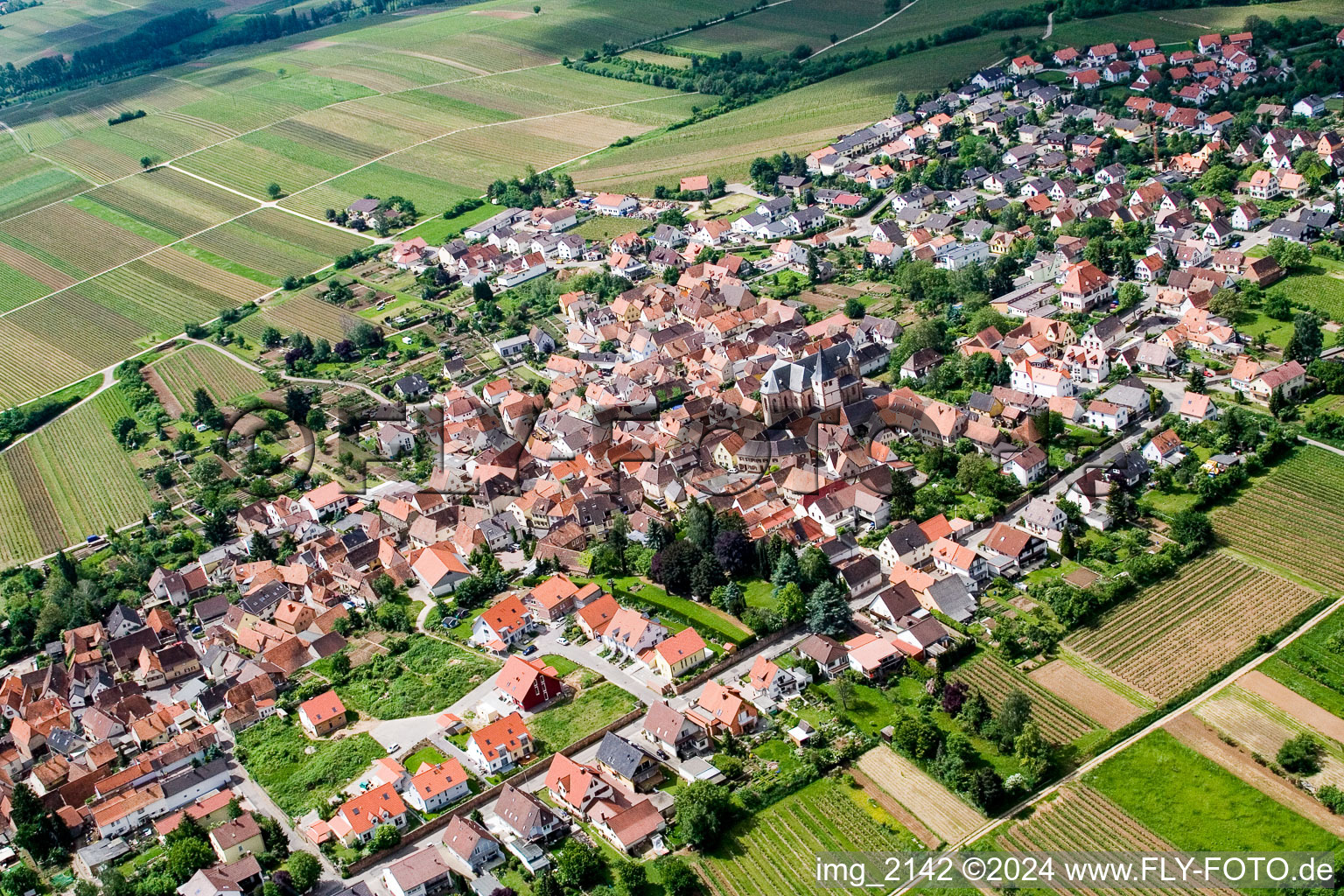 Ortsteil Arzheim in Landau in der Pfalz im Bundesland Rheinland-Pfalz, Deutschland aus der Vogelperspektive