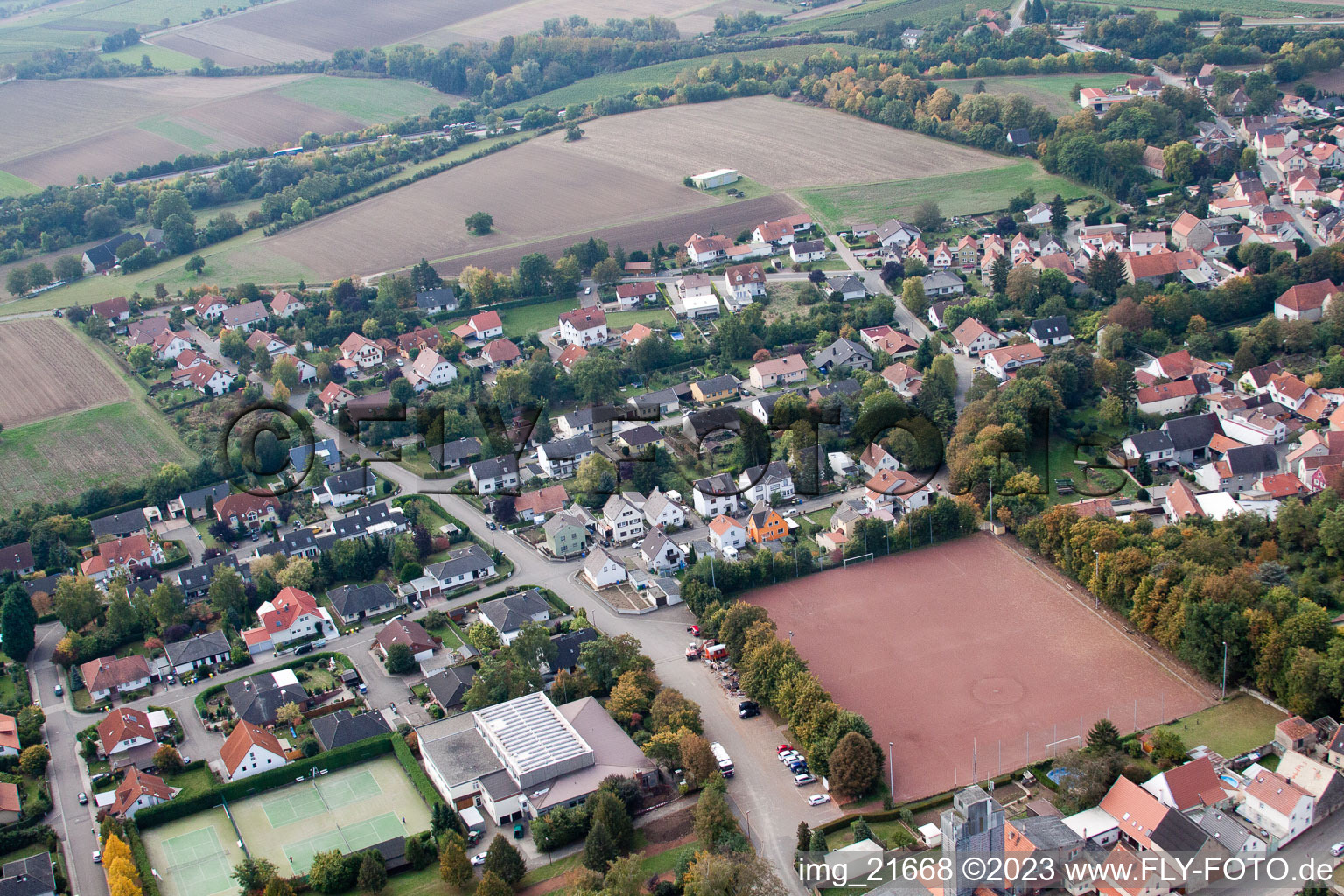 Luftbild von Eppelsheim im Bundesland Rheinland-Pfalz, Deutschland
