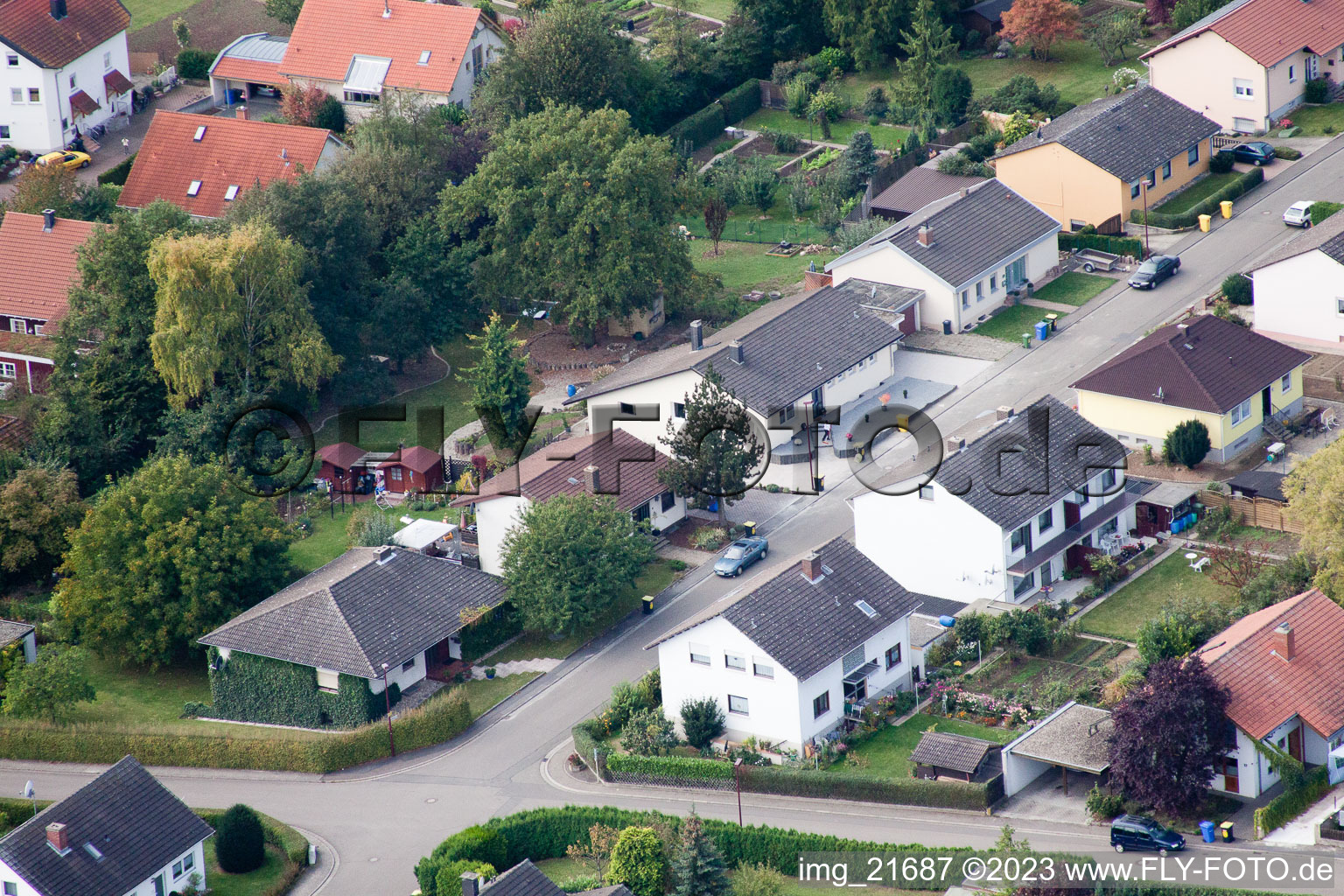 Luftaufnahme von Eppelsheim, Im Mühlegarten im Bundesland Rheinland-Pfalz, Deutschland