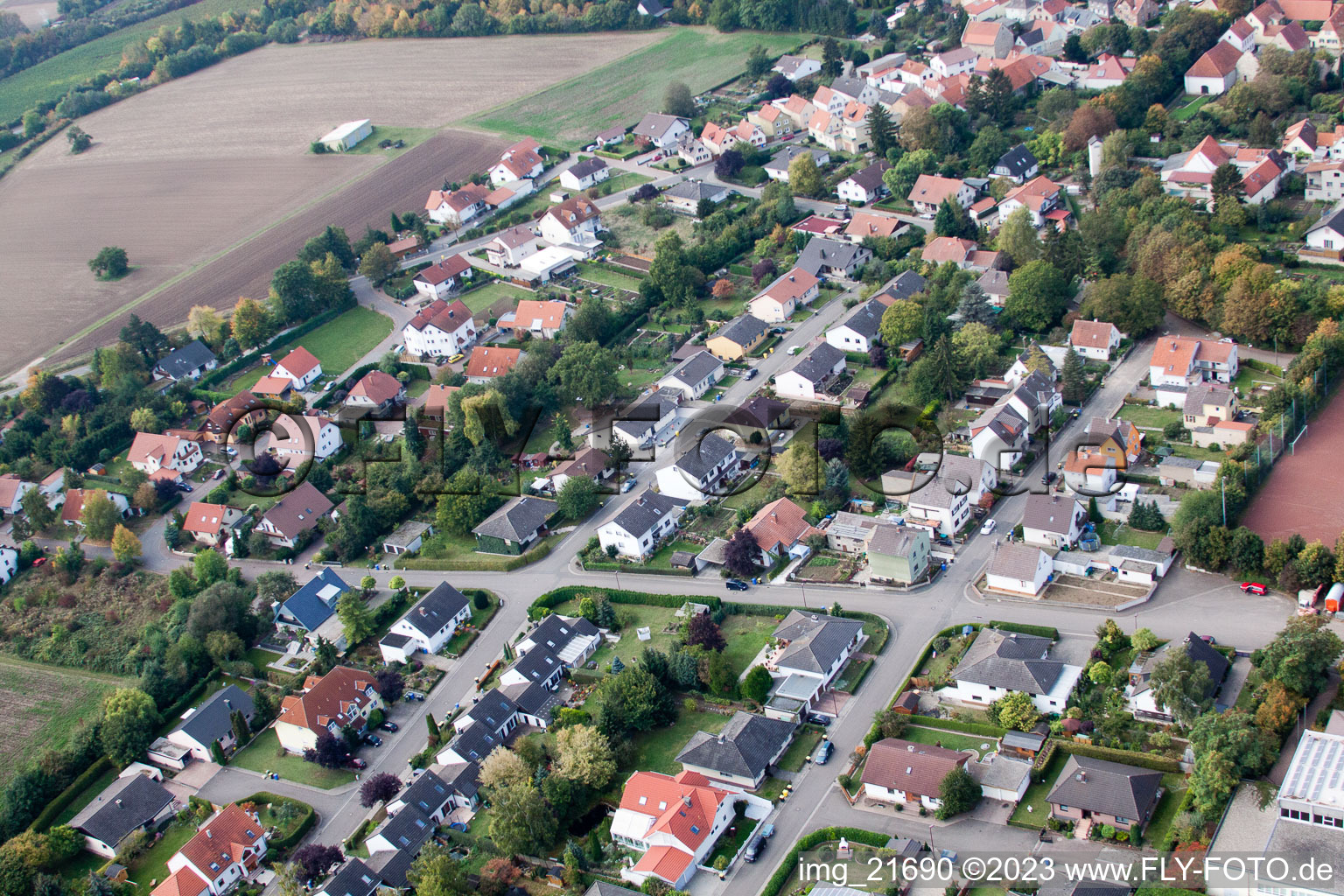 Eppelsheim im Bundesland Rheinland-Pfalz, Deutschland von einer Drohne aus