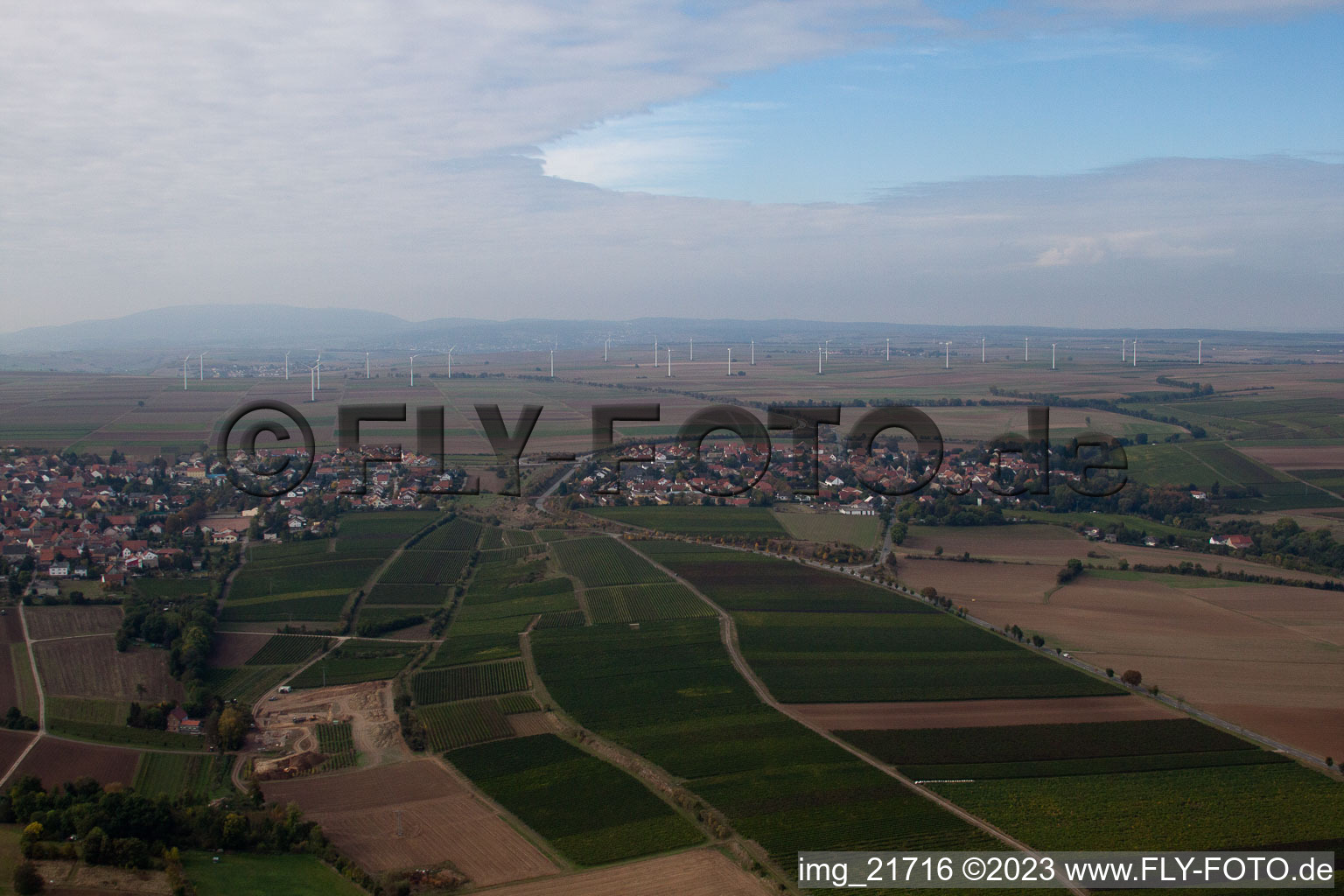 Luftaufnahme von Hangen-Weisheim im Bundesland Rheinland-Pfalz, Deutschland