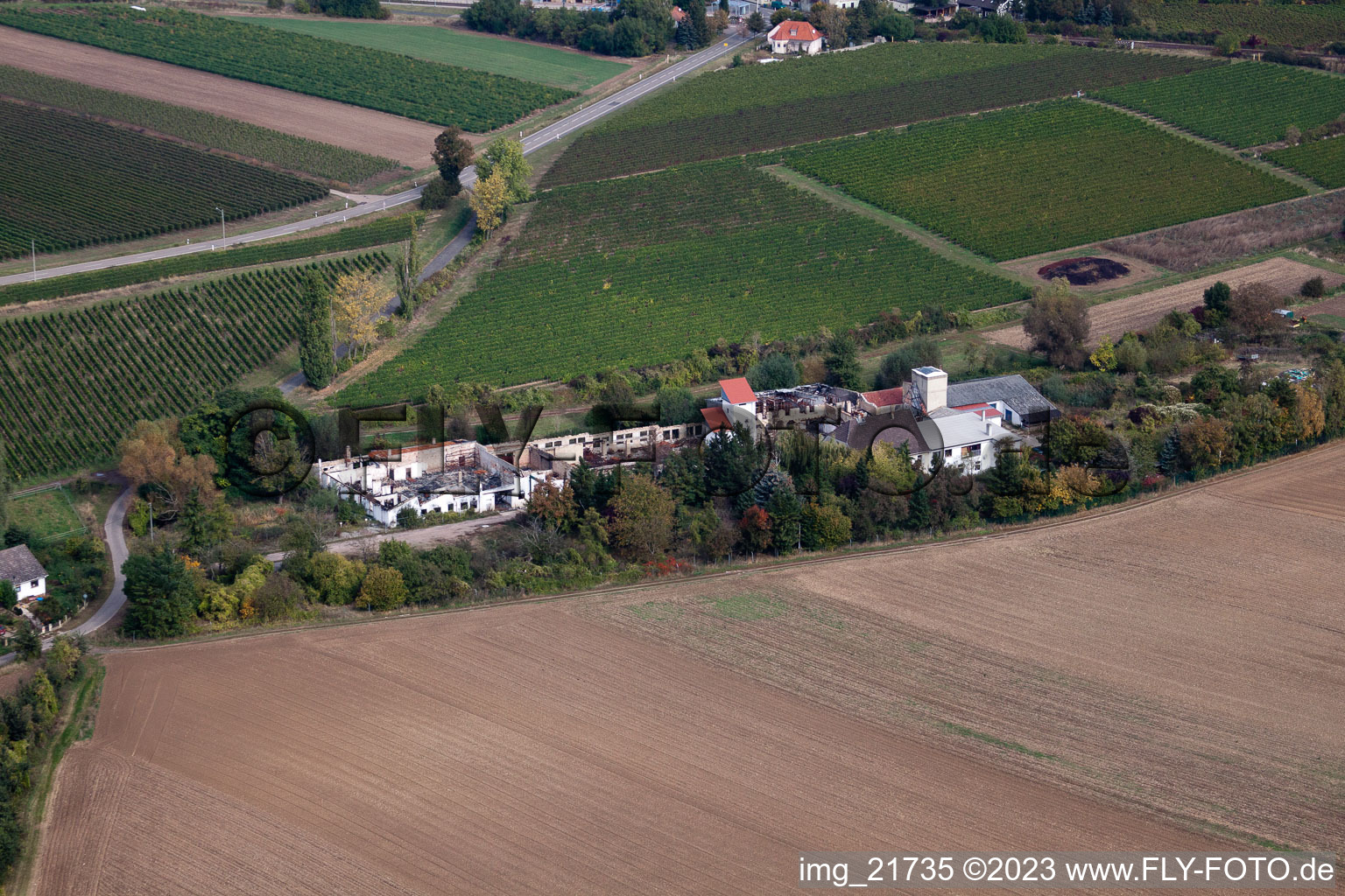 Ober-Flörsheim im Bundesland Rheinland-Pfalz, Deutschland vom Flugzeug aus