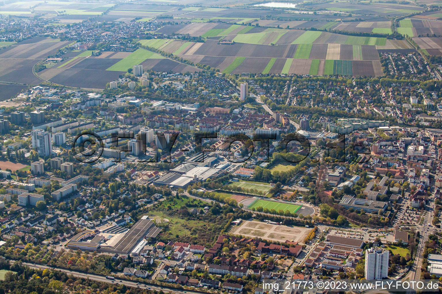 Frankenthal im Bundesland Rheinland-Pfalz, Deutschland aus der Luft betrachtet