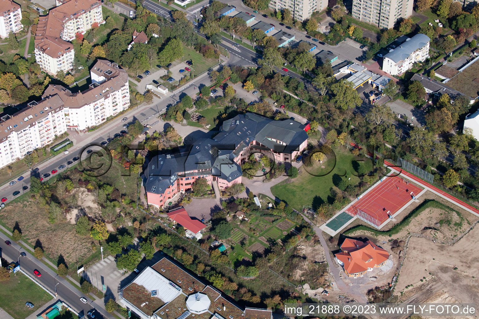 Luftbild von Freie Waldorfschule eV in Frankenthal im Bundesland Rheinland-Pfalz, Deutschland