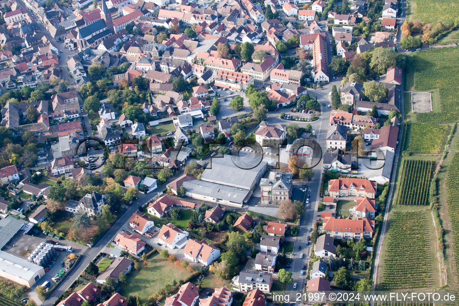 Deidesheim im Bundesland Rheinland-Pfalz, Deutschland aus der Luft