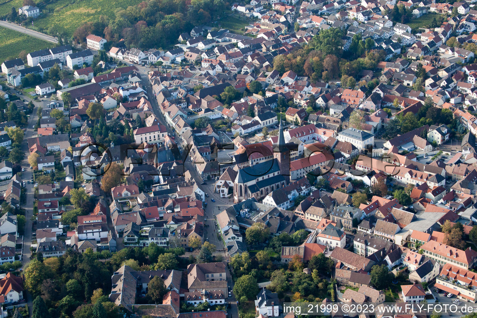 Deidesheim im Bundesland Rheinland-Pfalz, Deutschland von oben gesehen