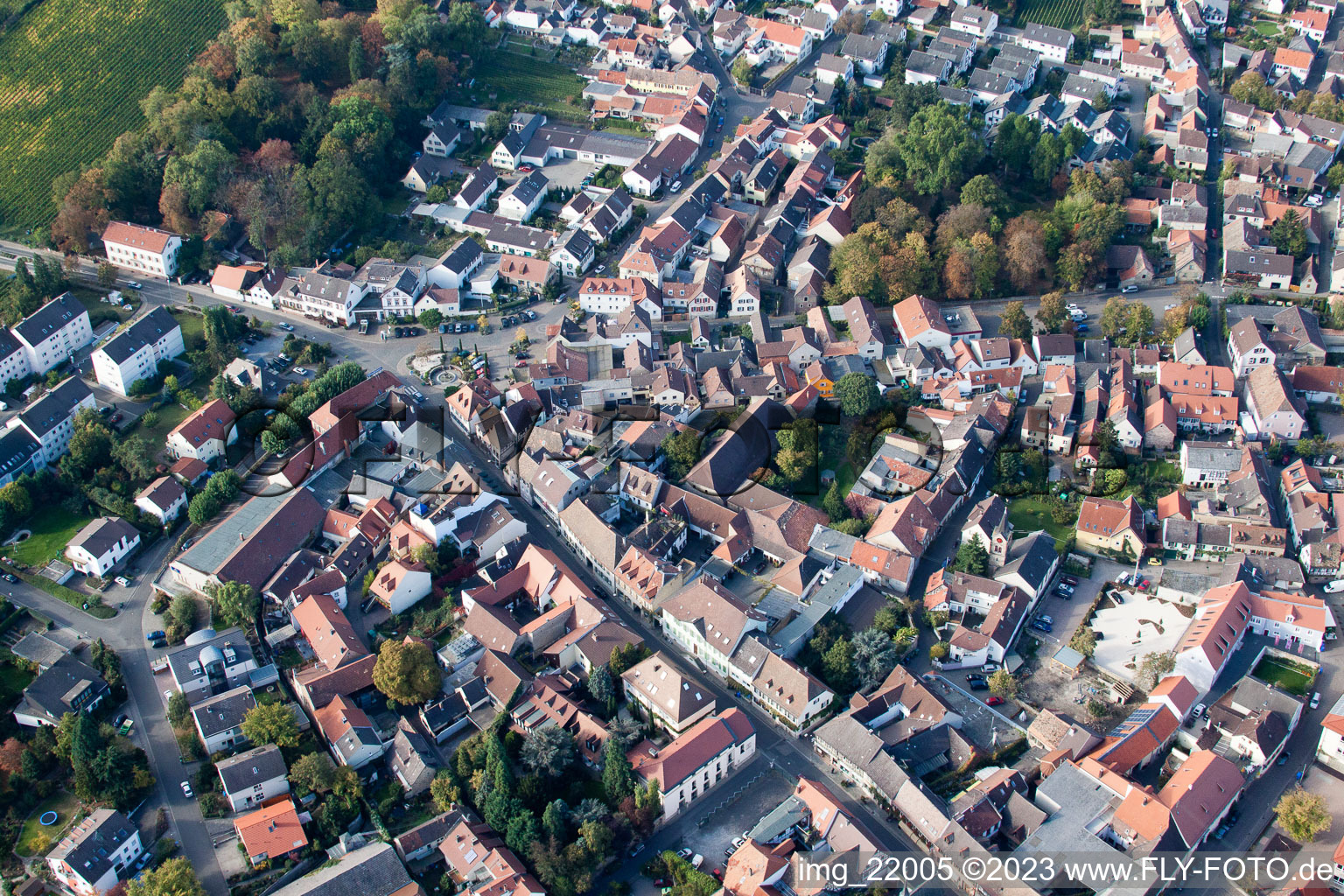 Deidesheim im Bundesland Rheinland-Pfalz, Deutschland aus der Luft betrachtet
