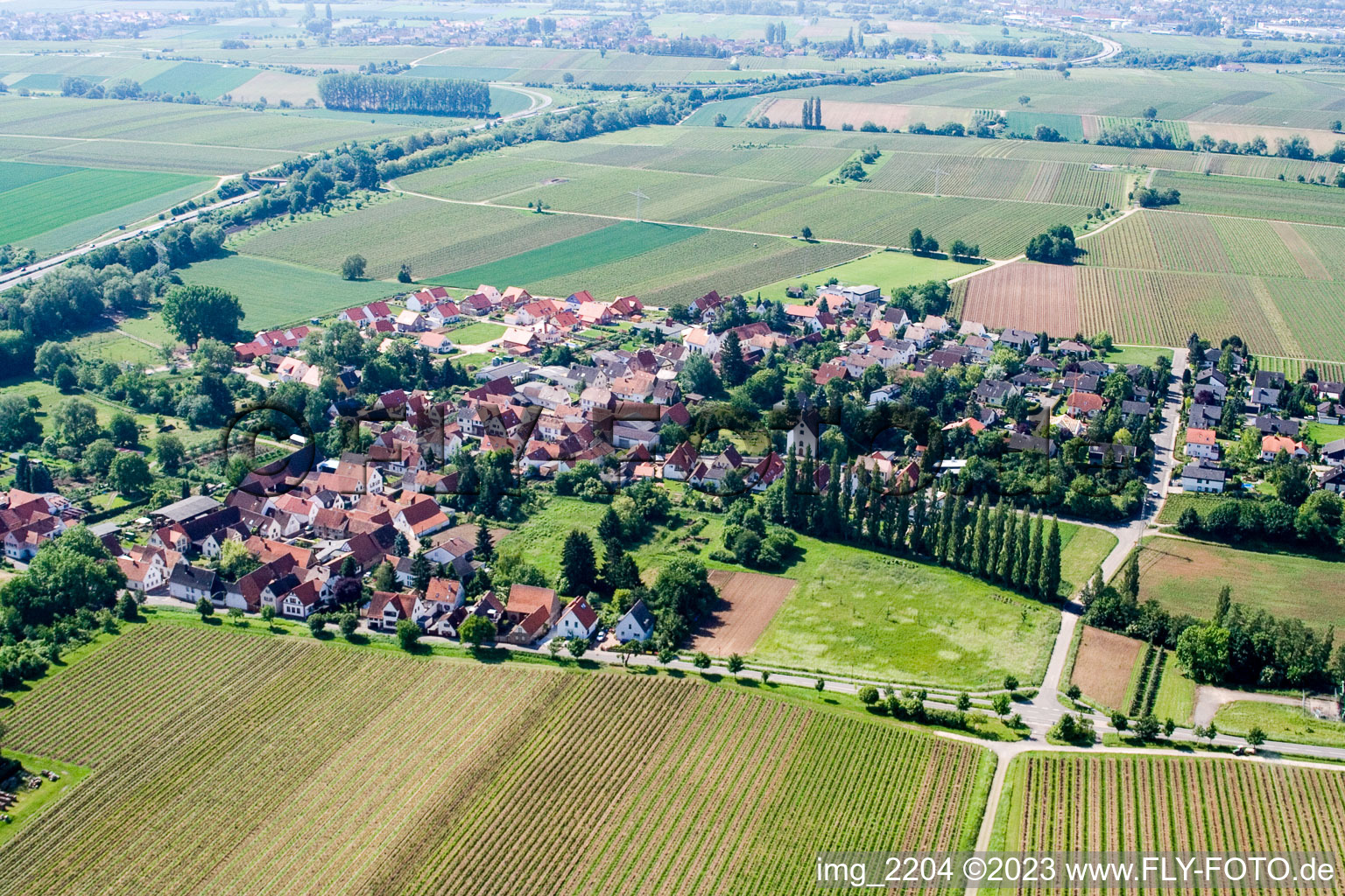 Knöringen im Bundesland Rheinland-Pfalz, Deutschland aus der Drohnenperspektive