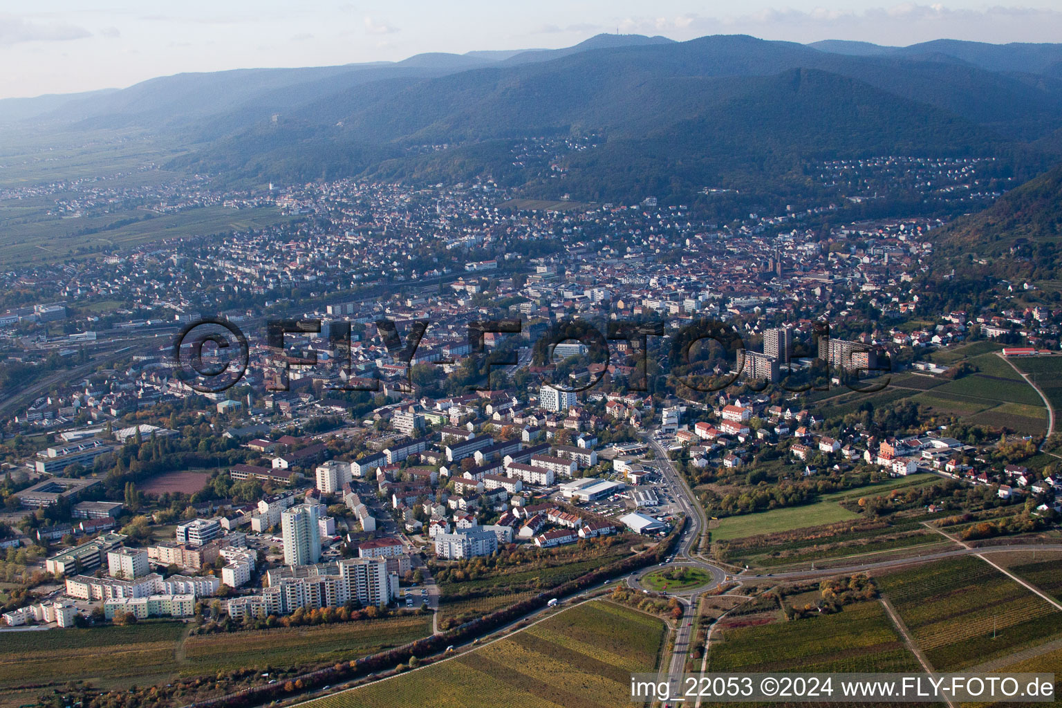 Luftbild von Von Norden in Neustadt an der Weinstraße im Bundesland Rheinland-Pfalz, Deutschland