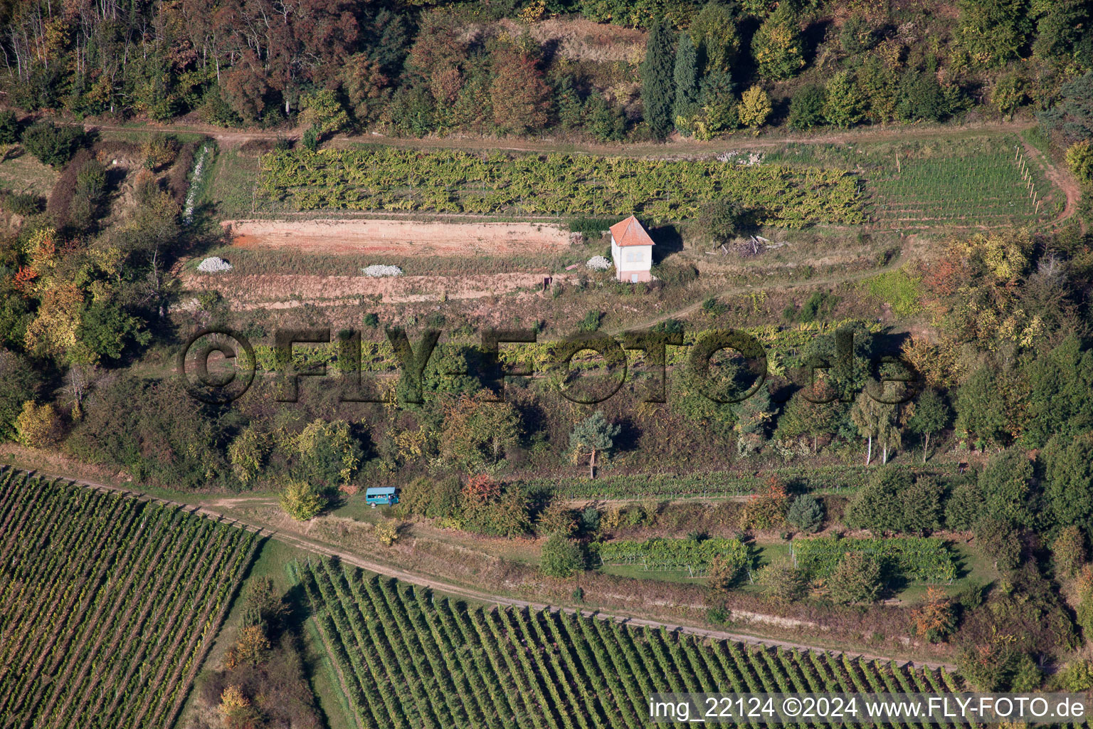 Weinberghütte am Eichelberg in Maikammer im Bundesland Rheinland-Pfalz, Deutschland