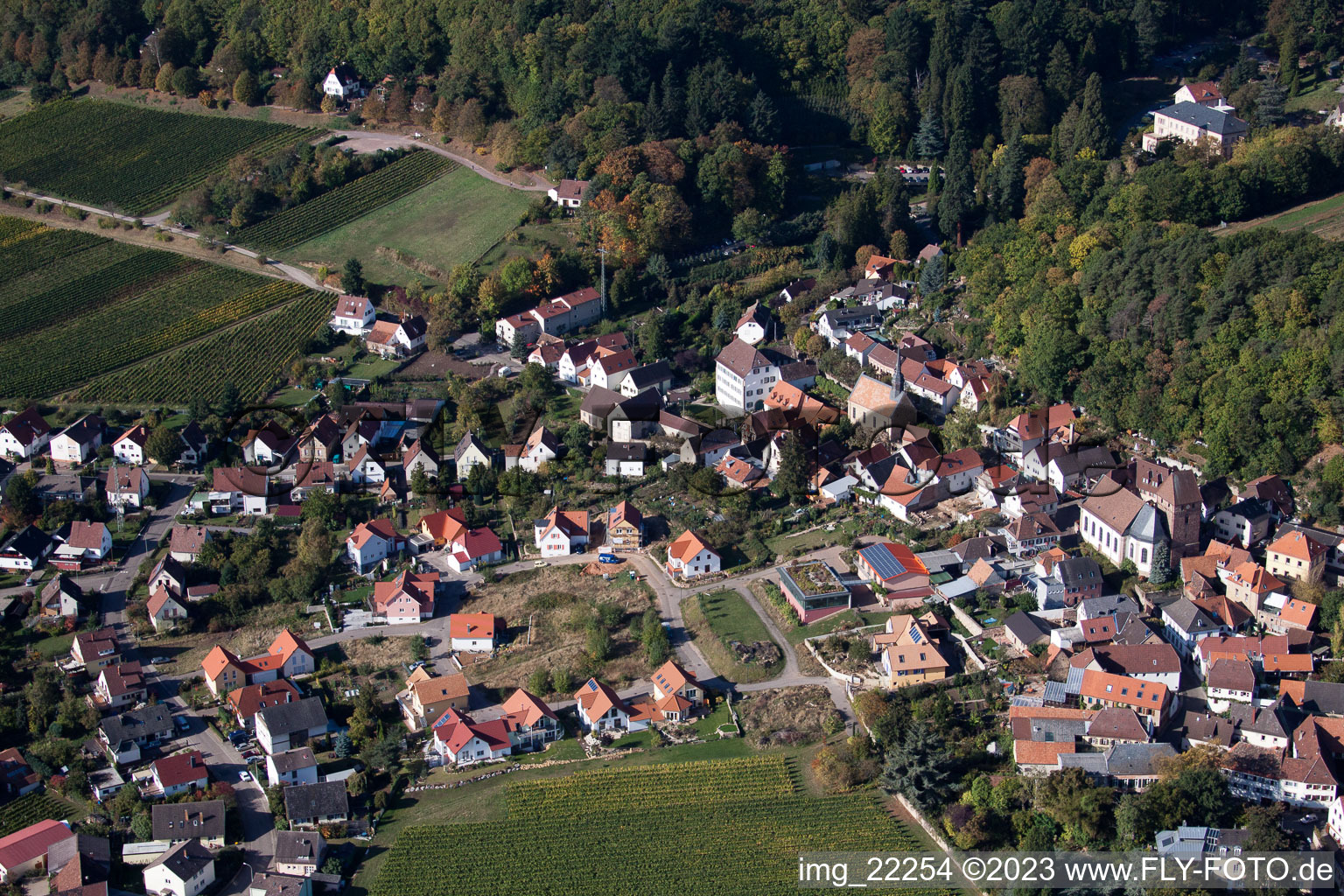 Gleisweiler im Bundesland Rheinland-Pfalz, Deutschland von oben