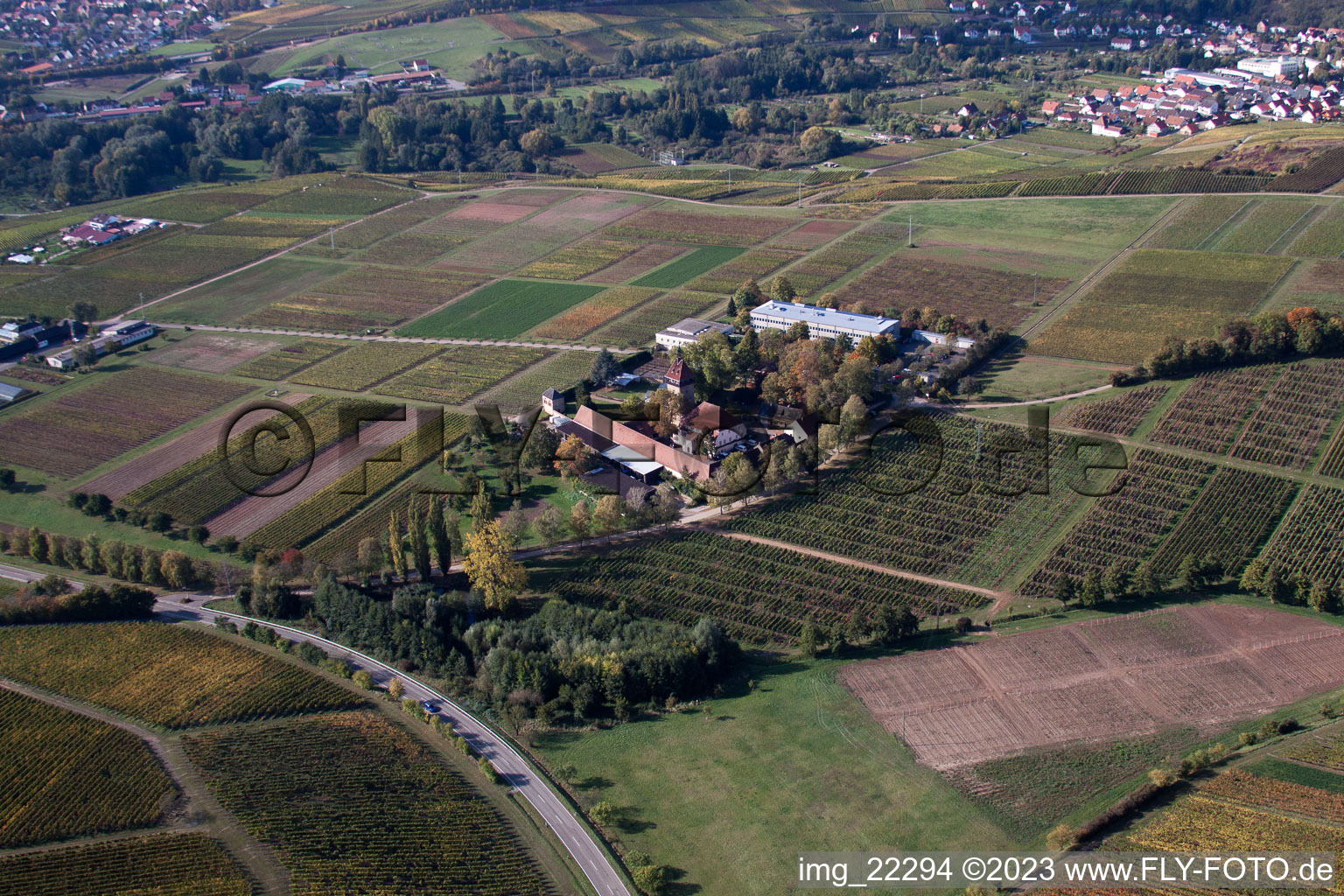 Luftbild von Siebeldingen, BFA-Geilweilerhof (Rebforschungsanstalt) im Bundesland Rheinland-Pfalz, Deutschland