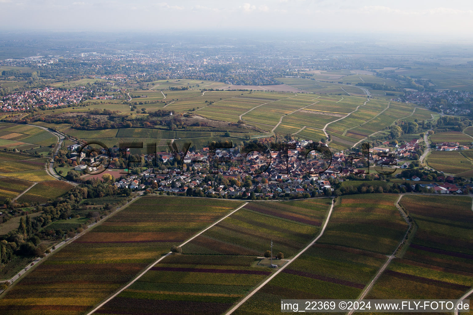 Ilbesheim bei Landau in der Pfalz im Bundesland Rheinland-Pfalz, Deutschland von der Drohne aus gesehen