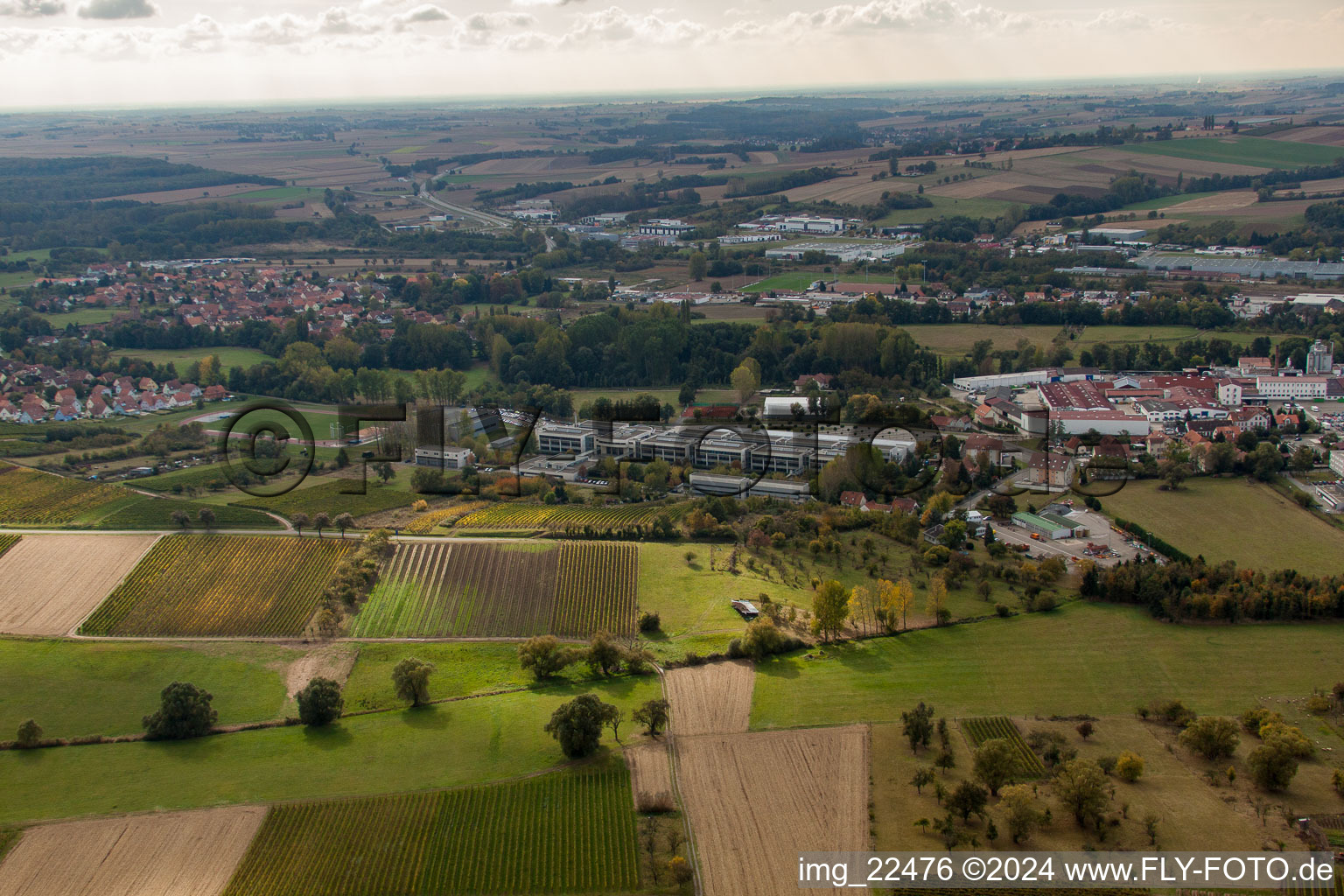 Luftbild von Altenstadt im Bundesland Bas-Rhin, Frankreich